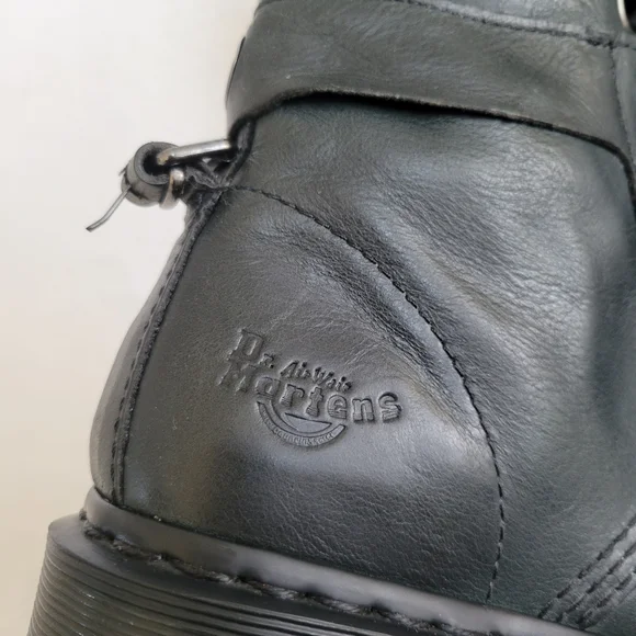 Dr. Martens Triumph Dark Green Combat Foldover Boots with Ribbon Laces Size 8 - Picture 4 of 14